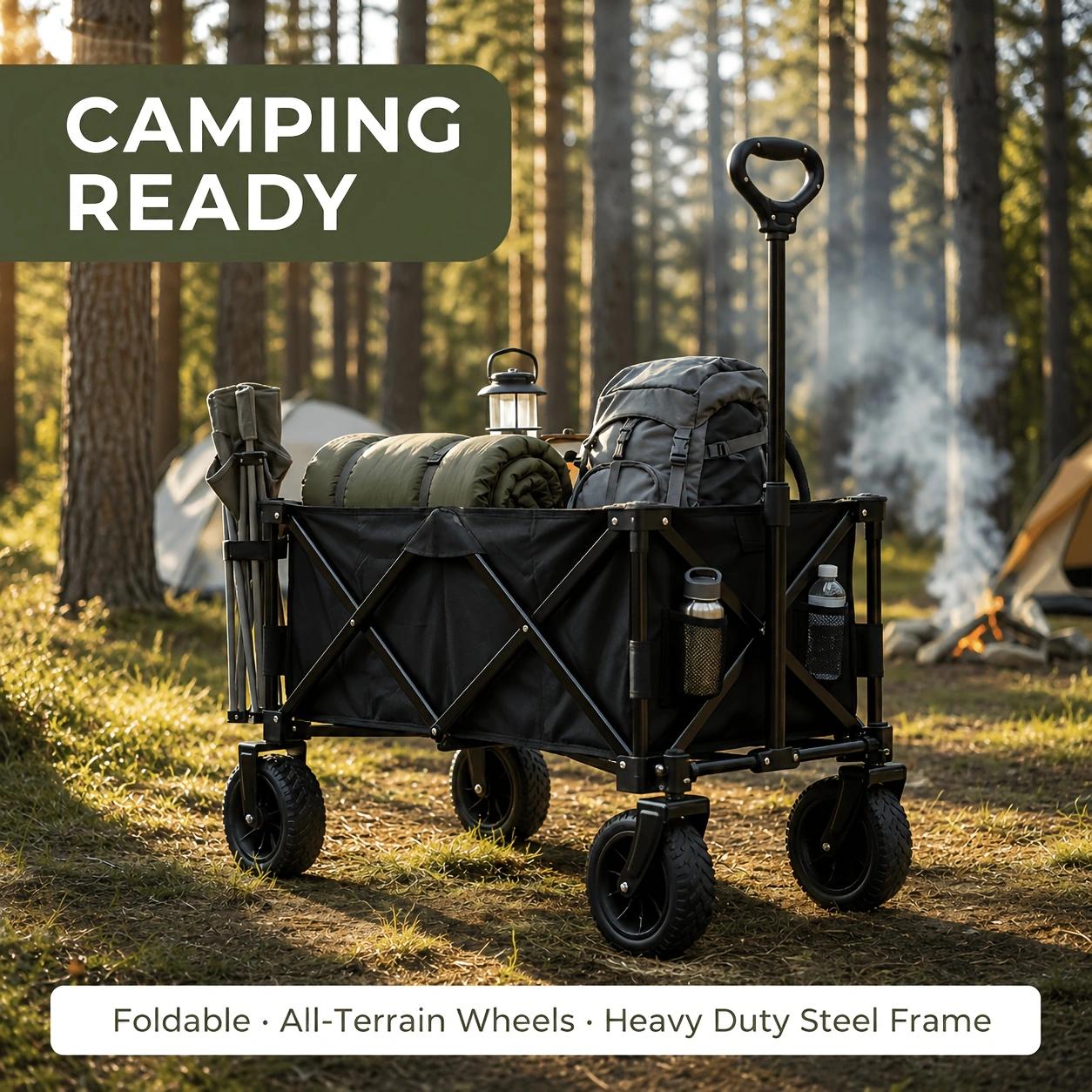 Outdoor Camping Shop - Carrito Plegable Reforzado, Carretilla Utilitaria Plegable,