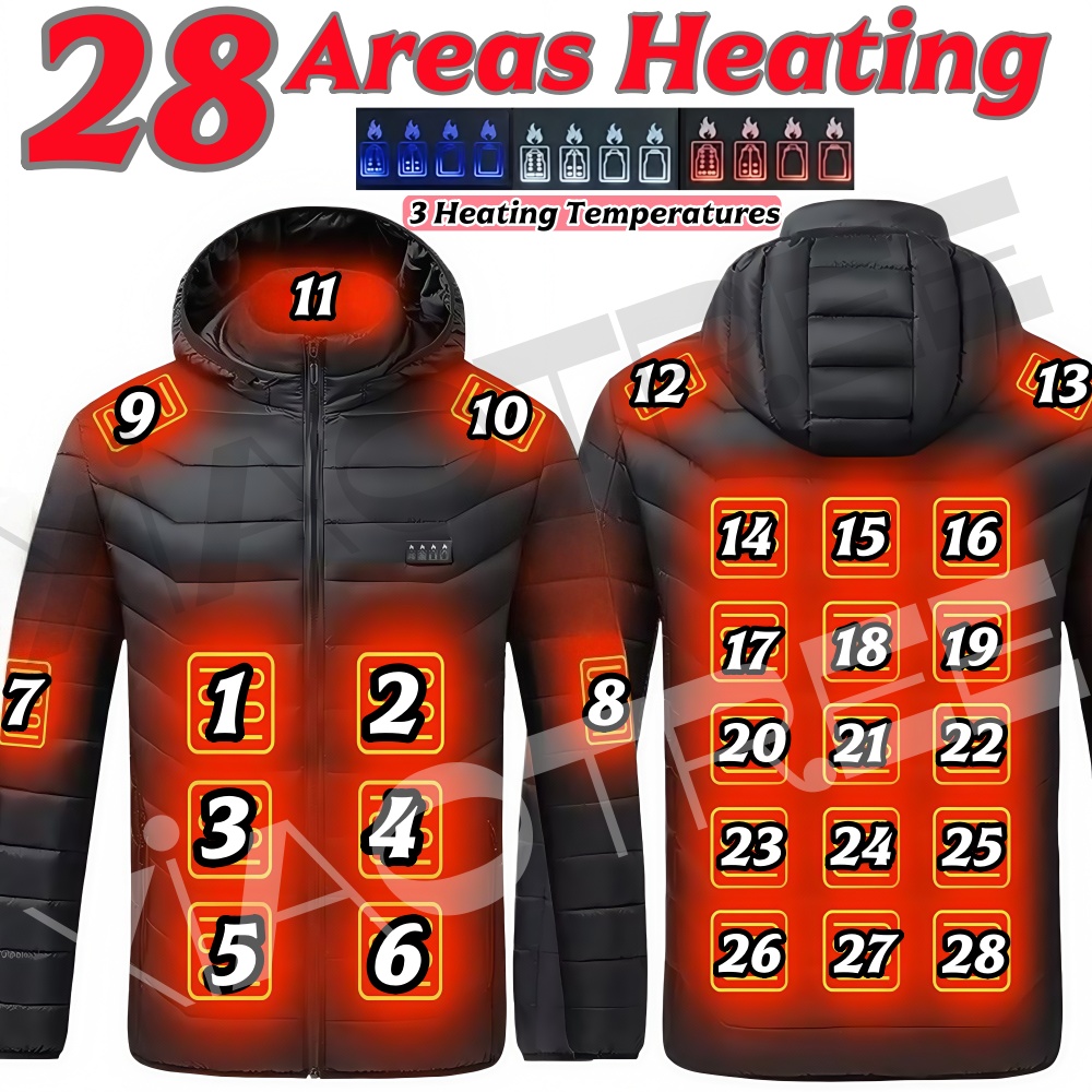 Camping Outdoor Clothing - Chaqueta calefactora de 28 áreas para