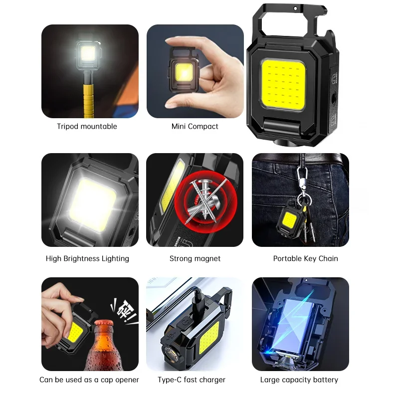 Mini linterna llavero luz COB  - Outdoor Camping Light Portable reseña y precio