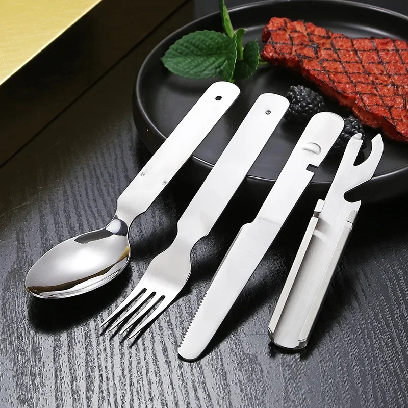 Juego de vajilla de acero inox - Outdoor Camping Knife reseña y precio