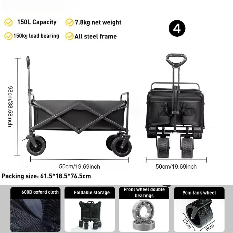 Carrito Plegable de Acero Port - Outdoor Camping Vehicle Wagon reseña y precio